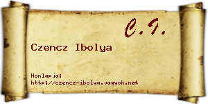 Czencz Ibolya névjegykártya